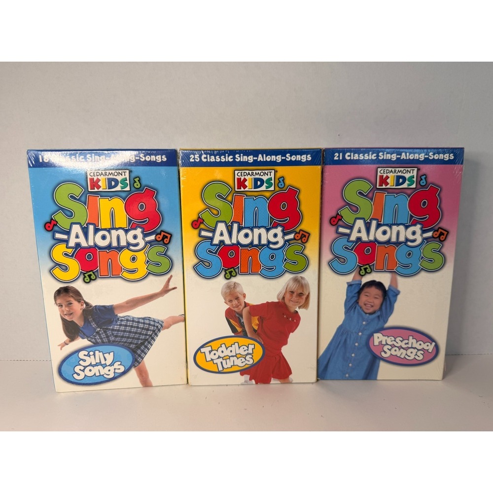 Cedarmont Kids Sing Along Songs VHS Lot Preschool Toddler Tunes Silly Songs